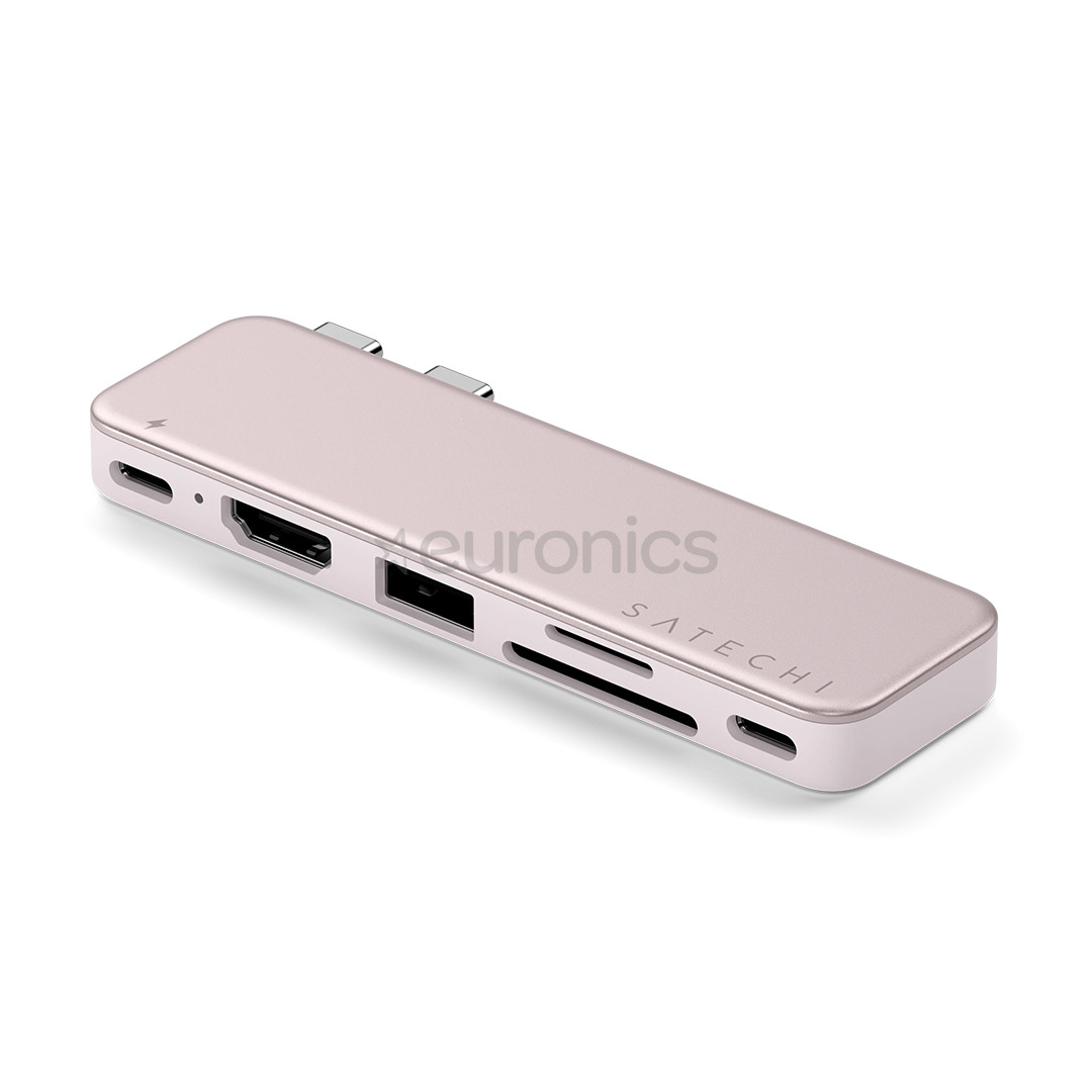 Satechi USB-C Snap Hub, MacBook Neo, roosa - Adapter
