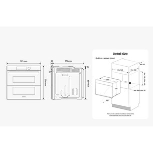 Samsung Dual Cook Flex, katalüütiline puhastus, 76 L, must - Integreeritav ahi