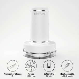 SteamOne Simon XL 2, 2000 W, valge - Käsi- aurukeskus + Topieemaldaja