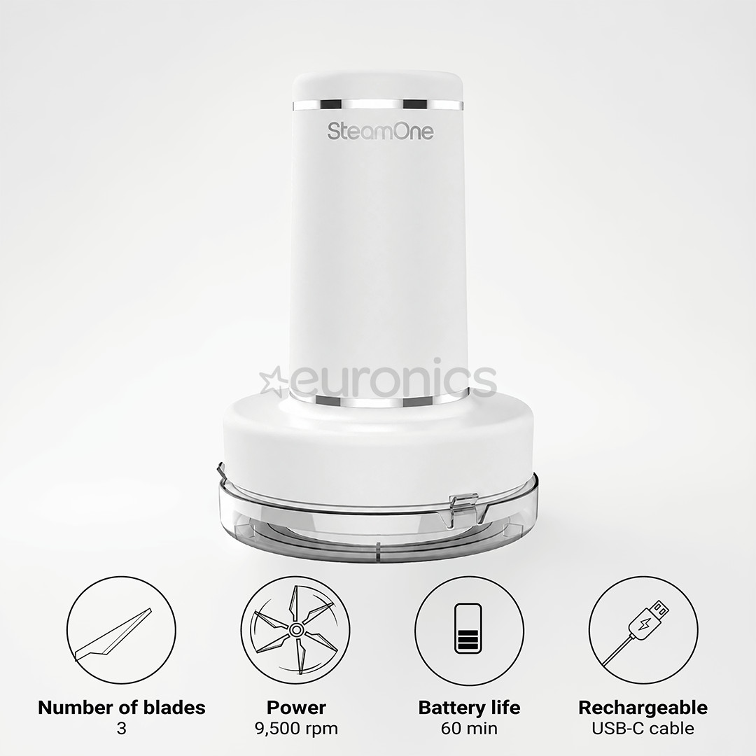 SteamOne Simon XL 2, 2000 W, valge - Käsi- aurukeskus + Topieemaldaja
