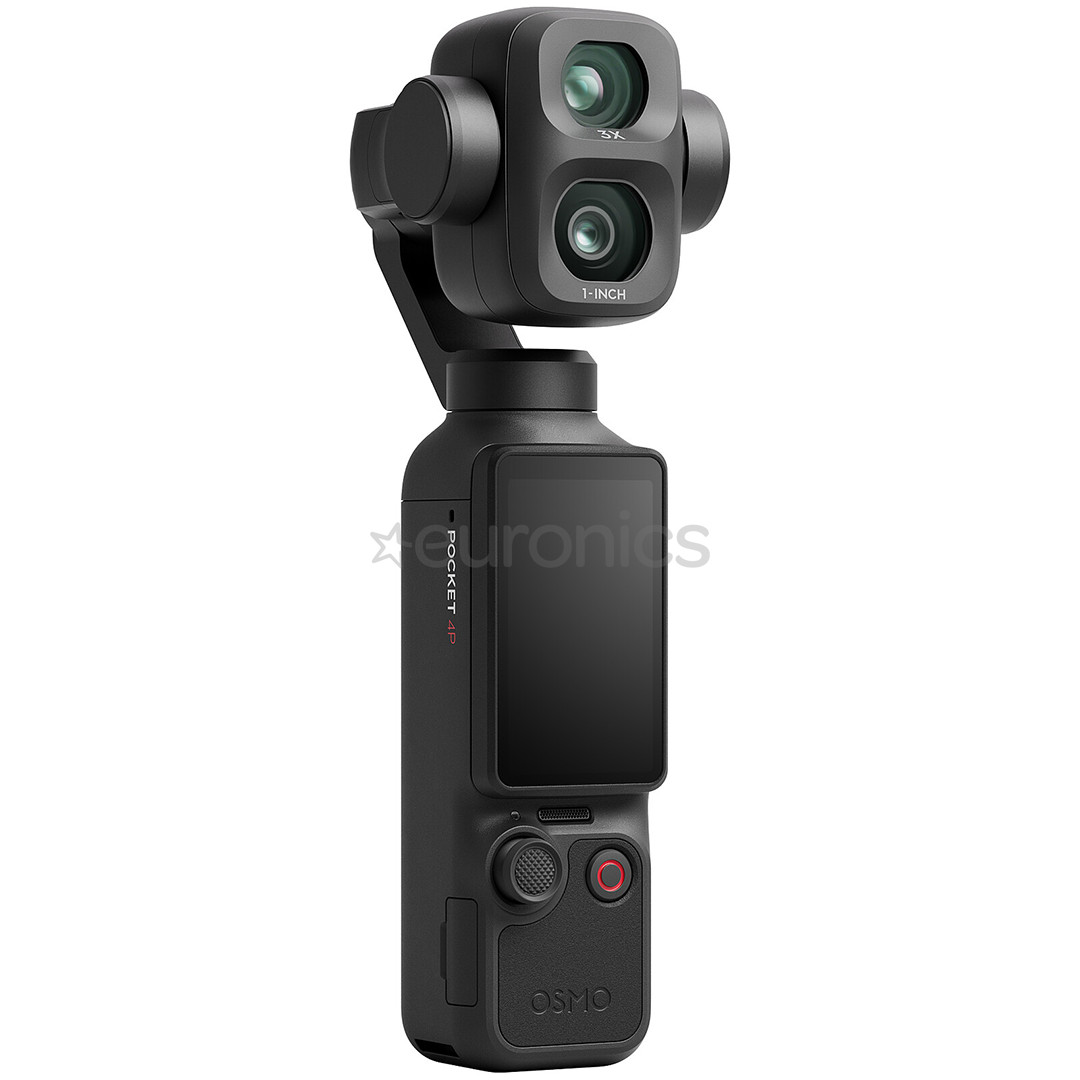 DJI Osmo Pocket 4P Vlog Combo, must - Stabilisaatoriga kaamera