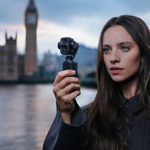 DJI Osmo Pocket 4P Vlog Combo, must - Stabilisaatoriga kaamera