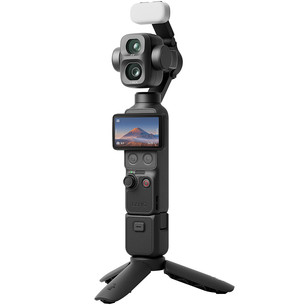 DJI Osmo Pocket 4P Vlog Combo, must - Stabilisaatoriga kaamera