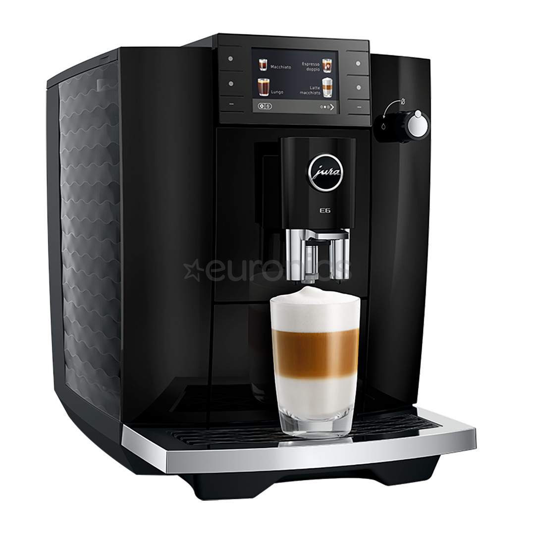 JURA E6 Piano Black (ED), must - Espressomasin