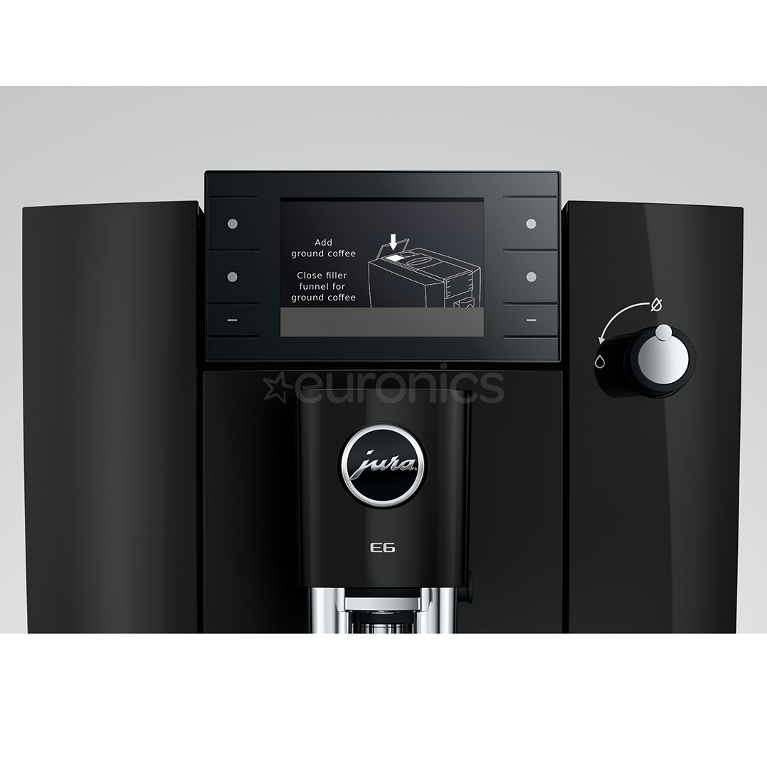 JURA E6 Piano Black (ED), must - Espressomasin