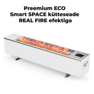 Aeno, 2000 W, white - Premium ECO Smart heater with real fire effect