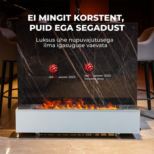 Aeno, 2000 W, white - Premium ECO Smart heater with real fire effect