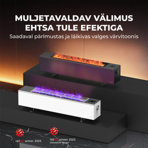 Aeno, 2000 W, white - Premium ECO Smart heater with real fire effect