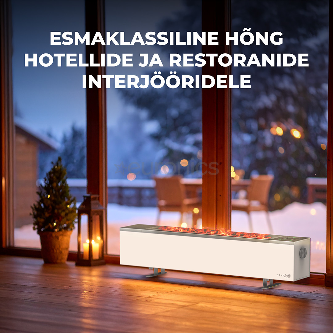 Aeno, 2000 W, white - Premium ECO Smart heater with real fire effect