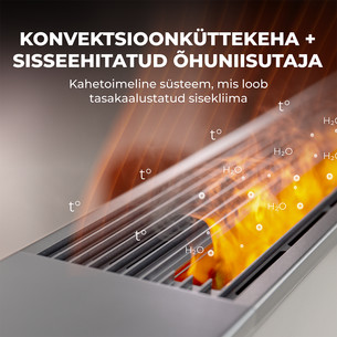 Aeno, 2000 W, white - Premium ECO Smart heater with real fire effect