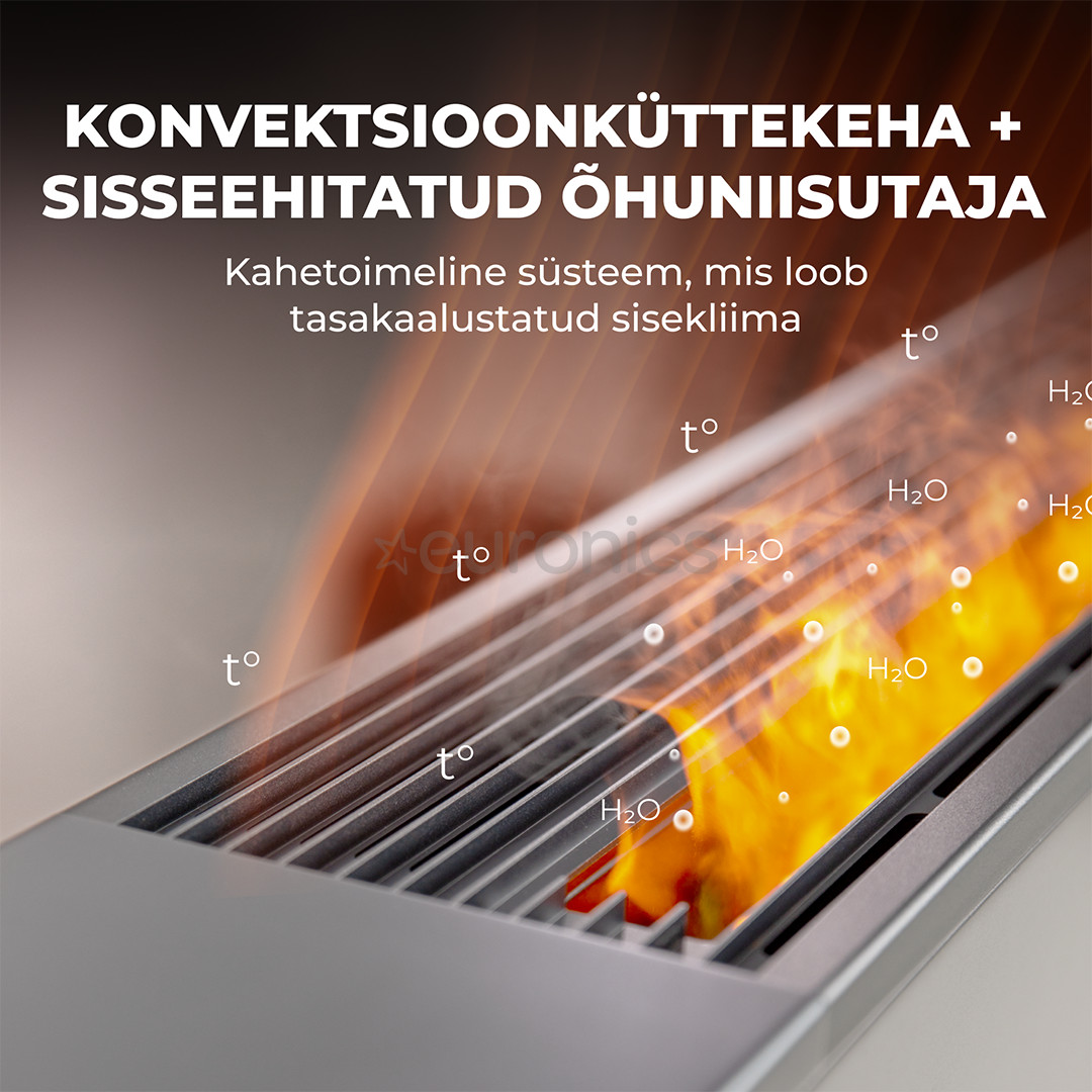 Aeno, 2000 W, white - Premium ECO Smart heater with real fire effect