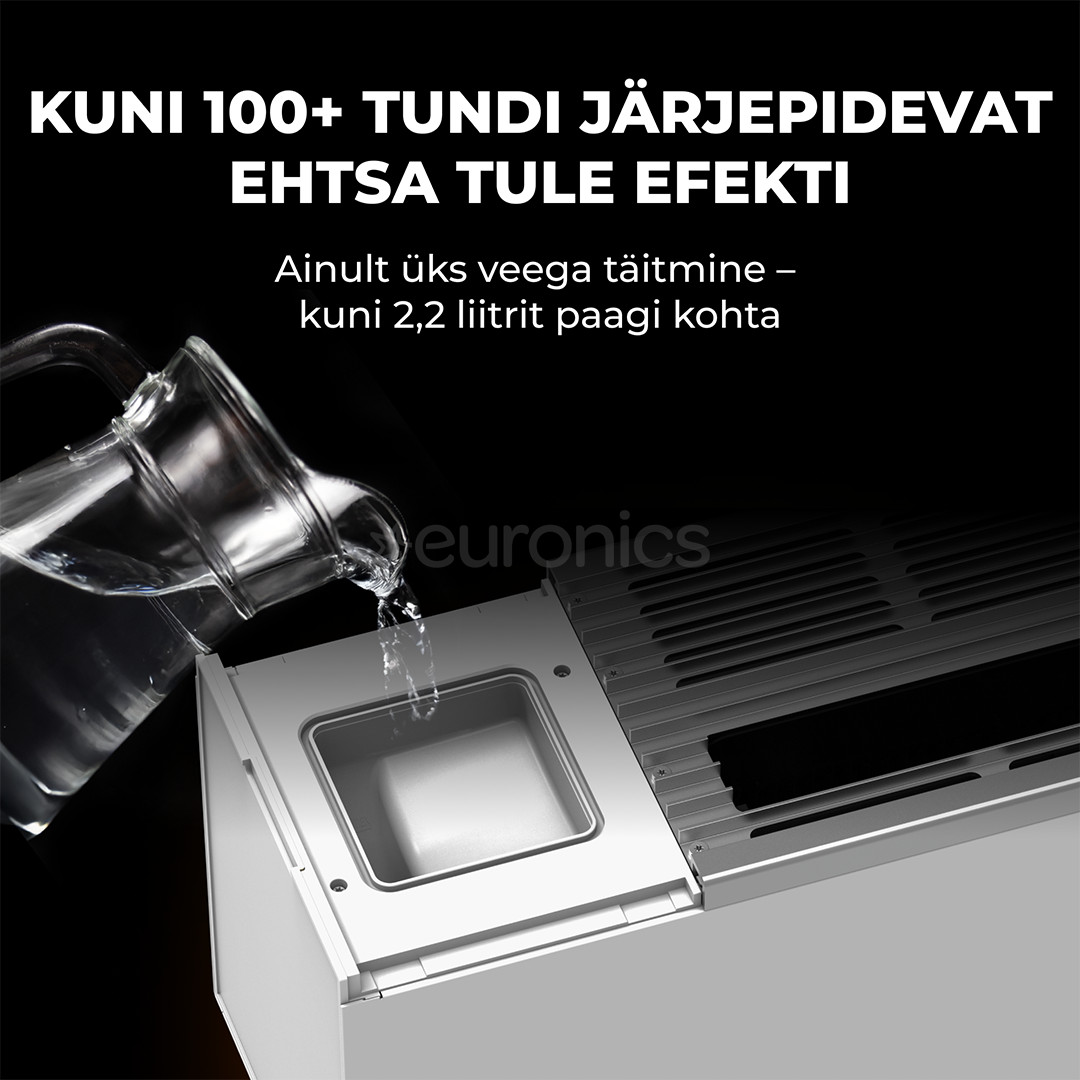 Aeno, 2000 W, white - Premium ECO Smart heater with real fire effect