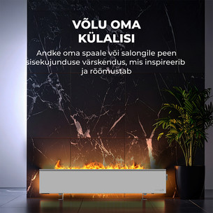 Aeno, 2000 W, white - Premium ECO Smart heater with real fire effect
