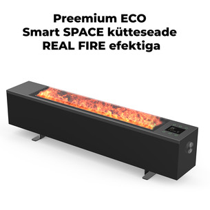 Aeno, 2000 W, black - Premium ECO Smart heater with real fire effect