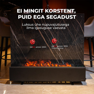Aeno, 2000 W, black - Premium ECO Smart heater with real fire effect