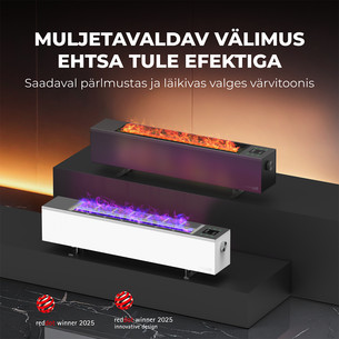 Aeno, 2000 W, black - Premium ECO Smart heater with real fire effect