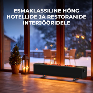 Aeno, 2000 W, black - Premium ECO Smart heater with real fire effect