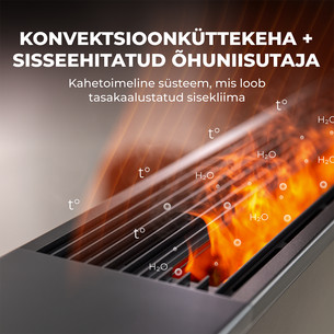 Aeno, 2000 W, black - Premium ECO Smart heater with real fire effect