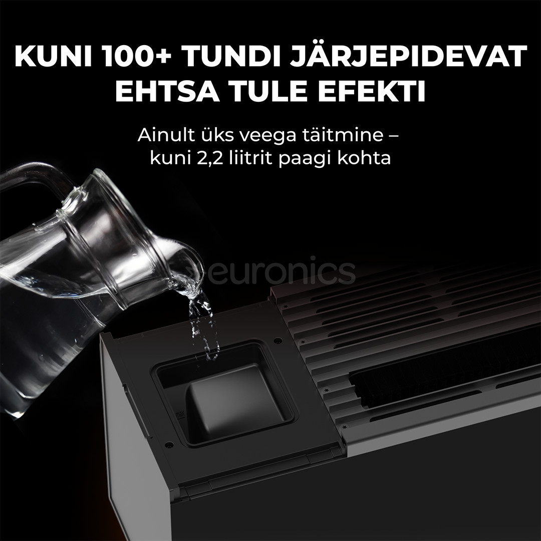 Aeno, 2000 W, black - Premium ECO Smart heater with real fire effect