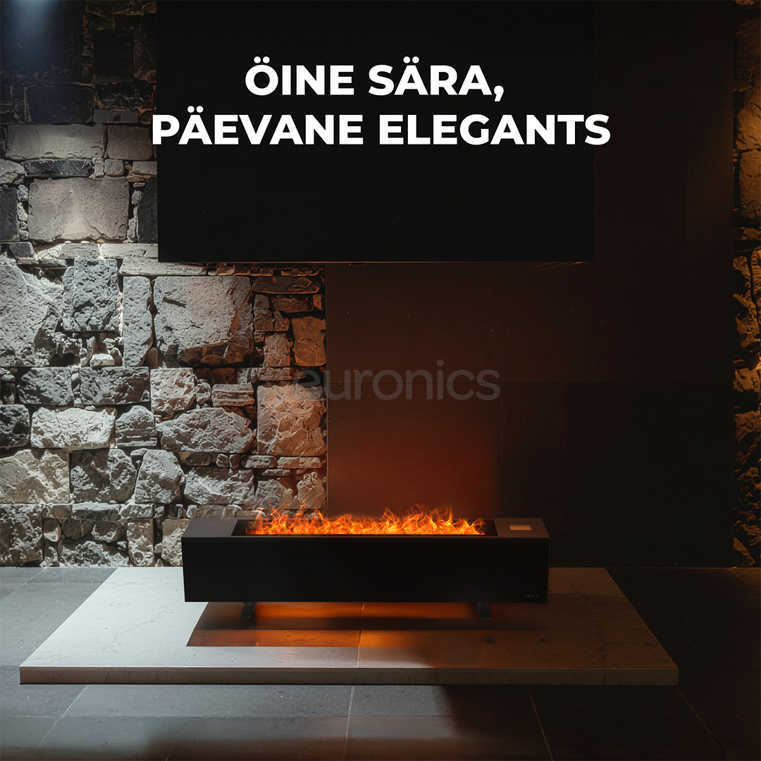 Aeno, 2000 W, black - Premium ECO Smart heater with real fire effect