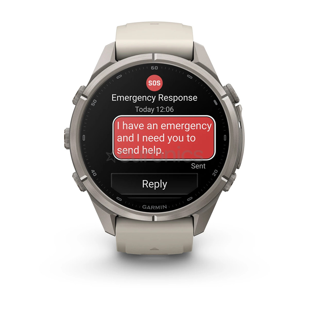 Garmin Fenix 9 Pro, 43 mm, LTE, titanium, fog grey / dark sandstone - Sports watch