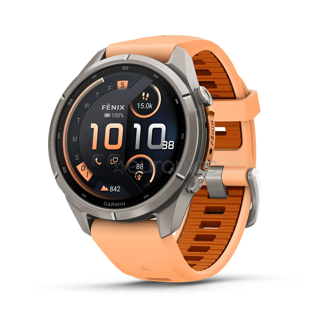 Garmin Fenix 9 Pro, 43 mm, LTE, titanium, shell pink / autumn orange - Sports watch