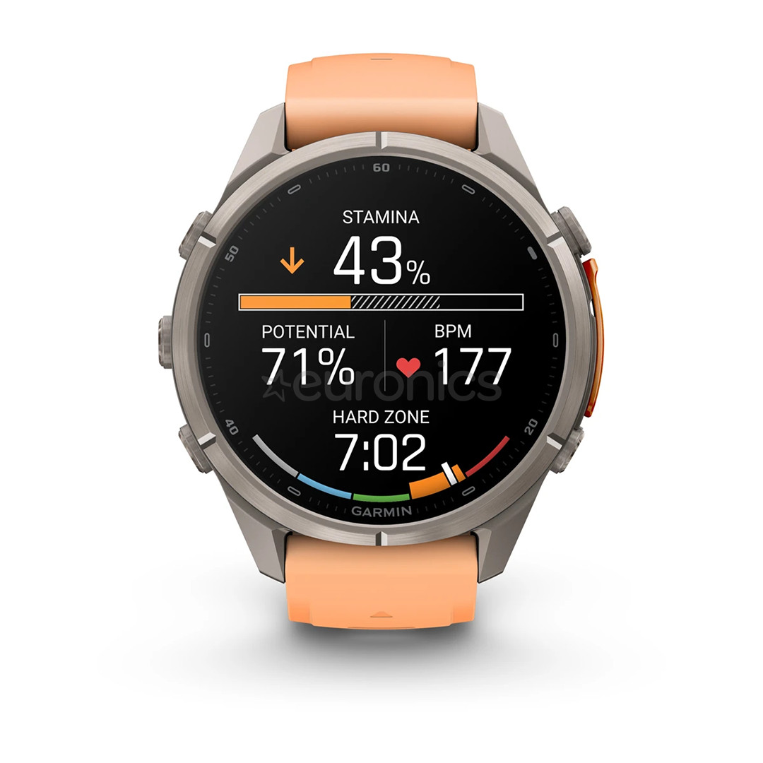 Garmin Fenix 9 Pro, 43 mm, LTE, titanium, shell pink / autumn orange - Sports watch
