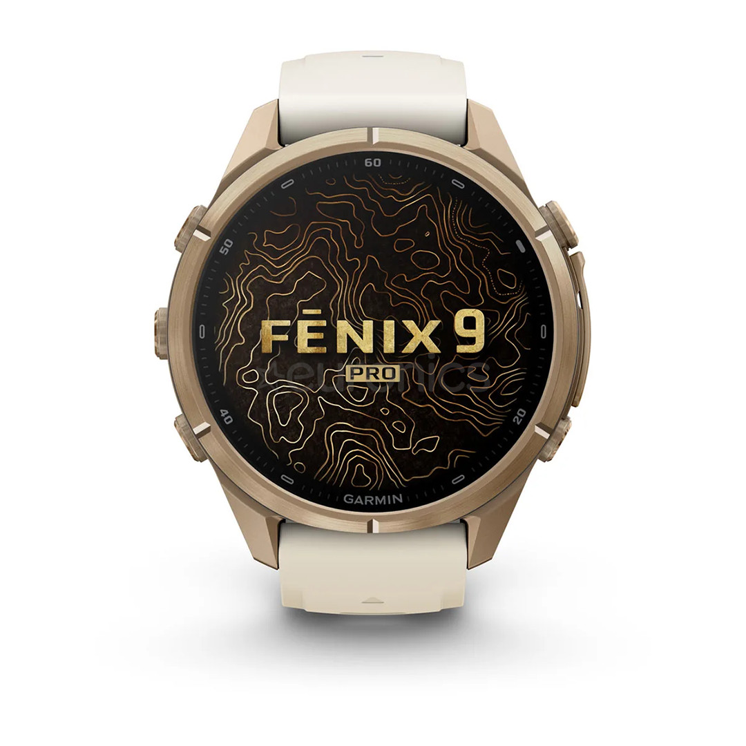 Garmin Fenix 9 Pro, 43 mm, LTE, gold titanium, cream / french grey - Sports watch