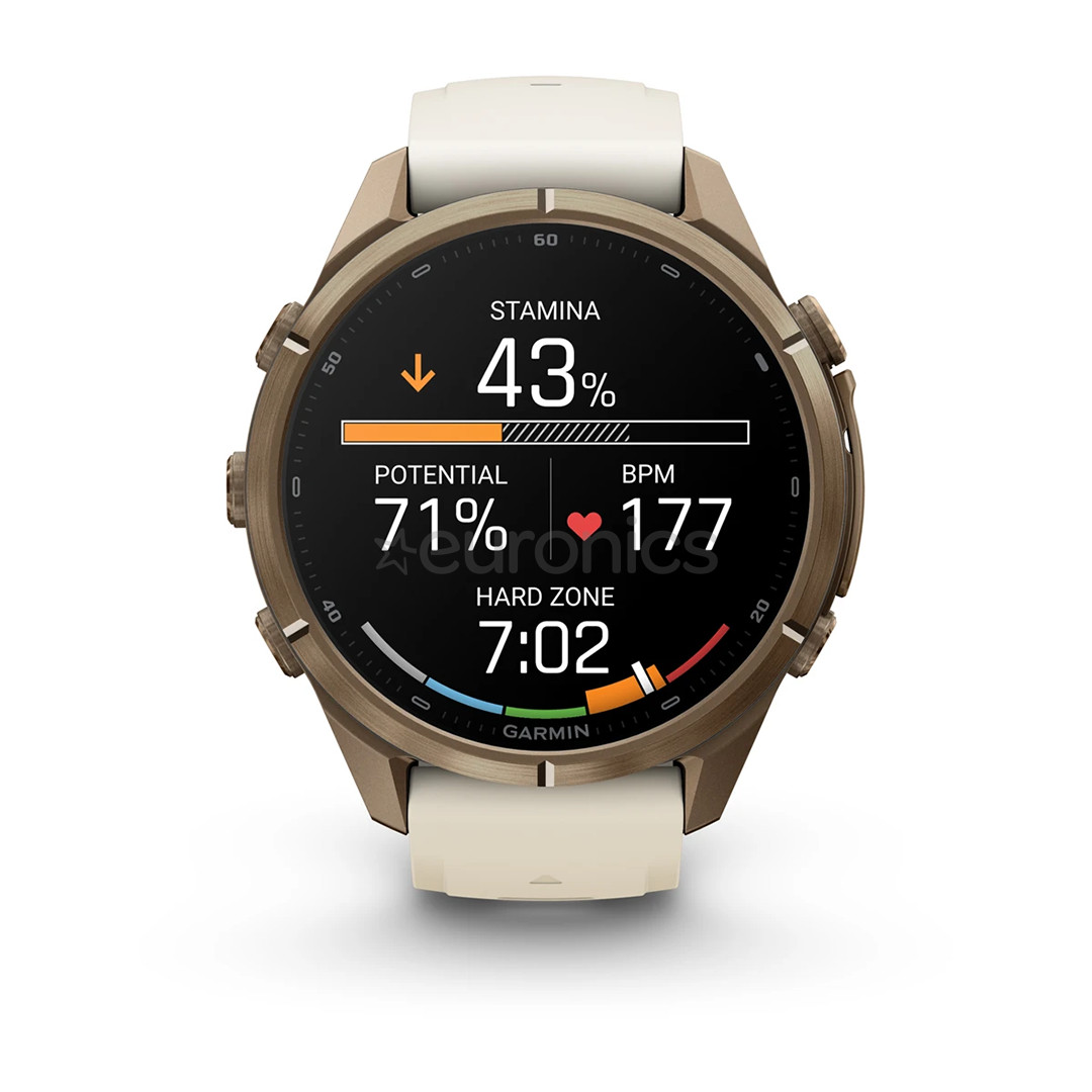 Garmin Fenix 9 Pro, 43 mm, LTE, gold titanium, cream / french grey - Sports watch