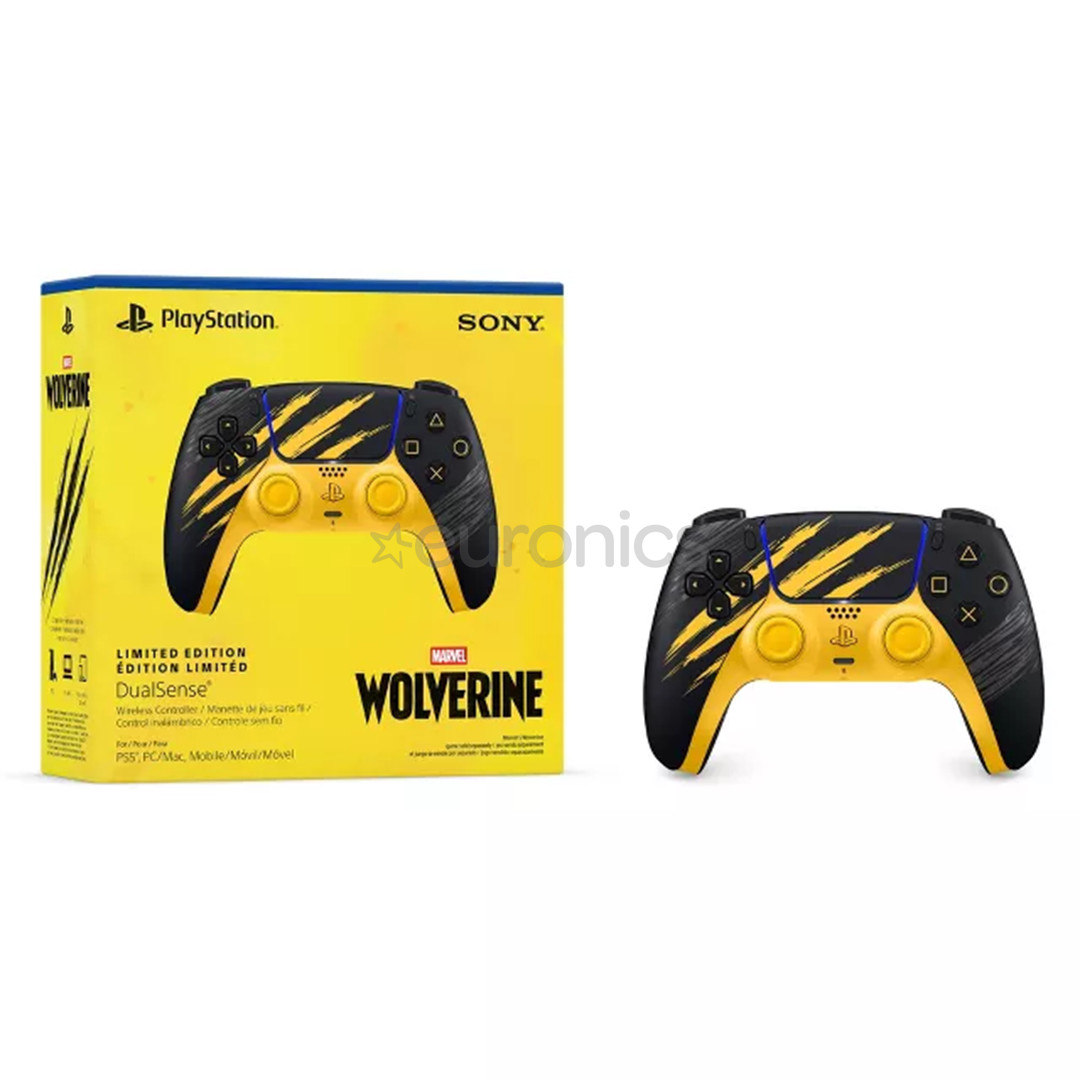 Sony DualSense Marvel’s Wolverine Battle Yellow Limited Edition, PlayStation 5, kollane / must - Mängupult