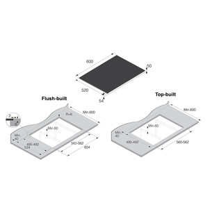 Asko, raamita, laius 60 cm, must - Integreeritav induktsioonpliidiplaat