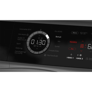 Bosch, Series 8, i-Dos, 10,5 кг/6 кг, глубина 62,2 см, 1400 об/мин, серый - Стирально-сушильная машина