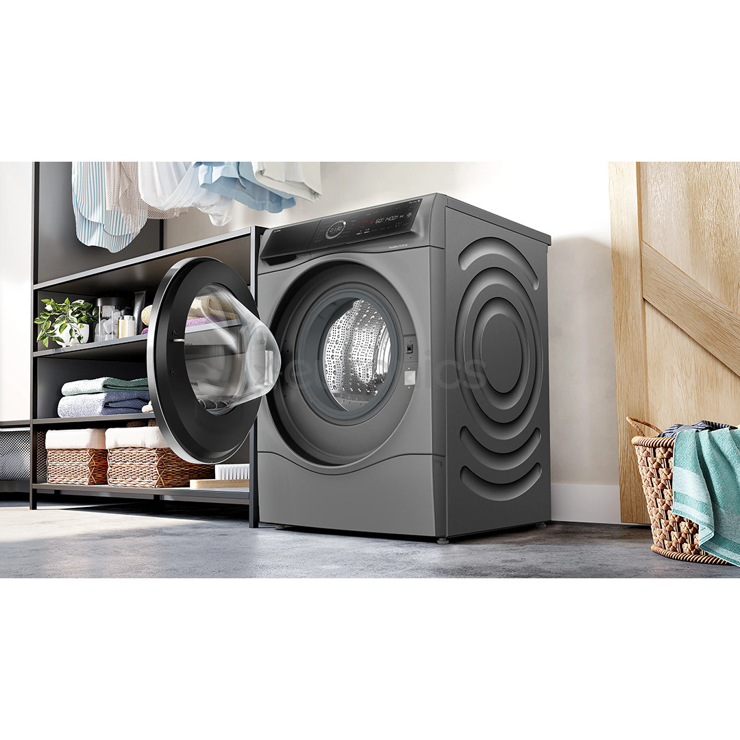 Bosch, Series 8, i-Dos, 10,5 кг/6 кг, глубина 62,2 см, 1400 об/мин, серый - Стирально-сушильная машина