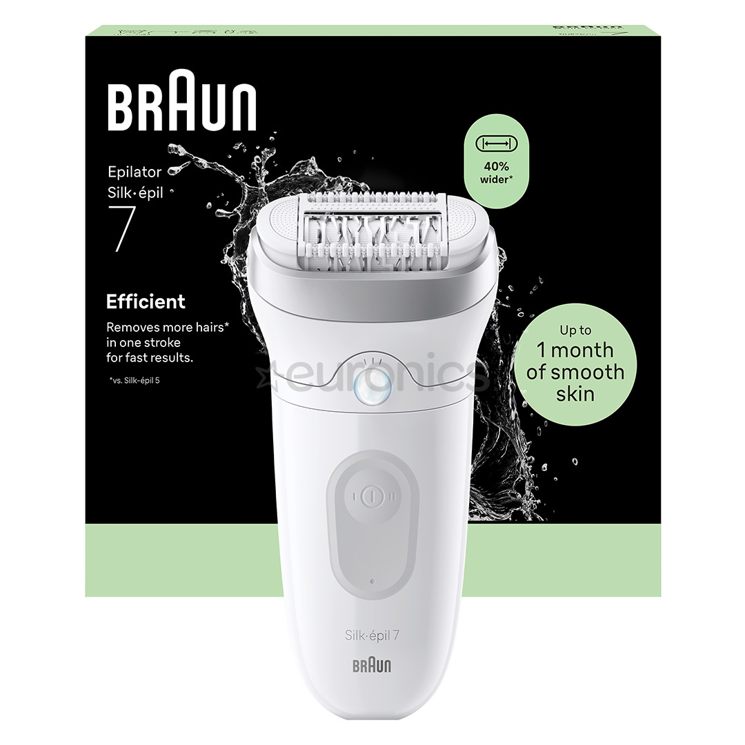 Braun Silk epil 7, Wet & Dry, white/grey - Epilator