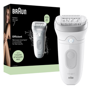 Braun Silk epil 7, Wet & Dry, white/grey - Epilator