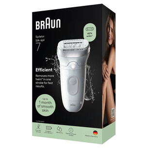Braun Silk epil 7, Wet & Dry, white/grey - Epilator