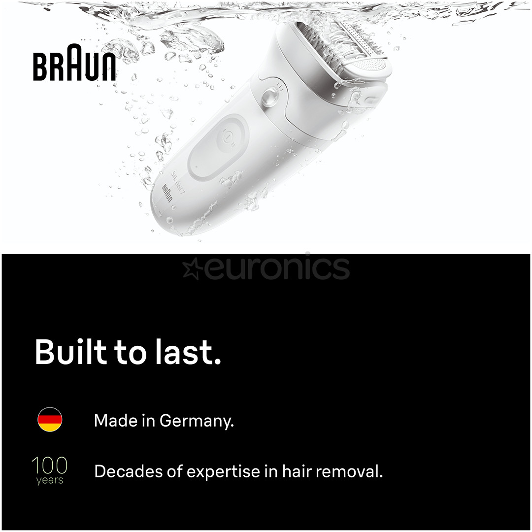 Braun Silk epil 7, Wet & Dry, white/grey - Epilator
