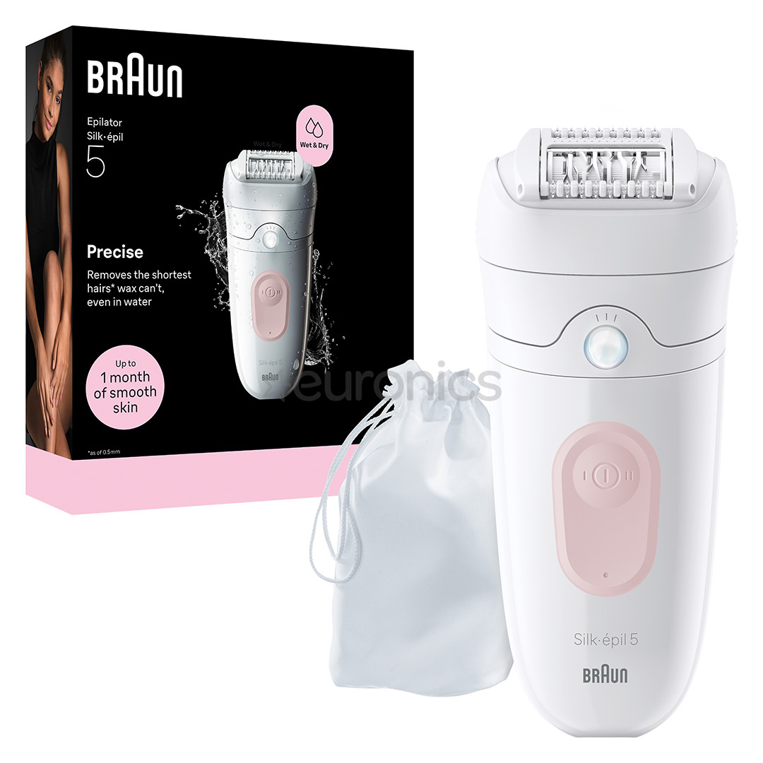 Braun Silk epil 5, Wet & Dry, white/pink - Epilator