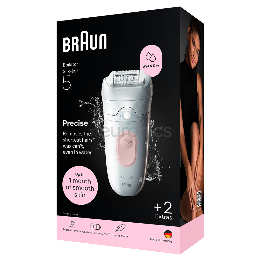 Braun Silk epil 5, Wet & Dry, white/pink - Epilator