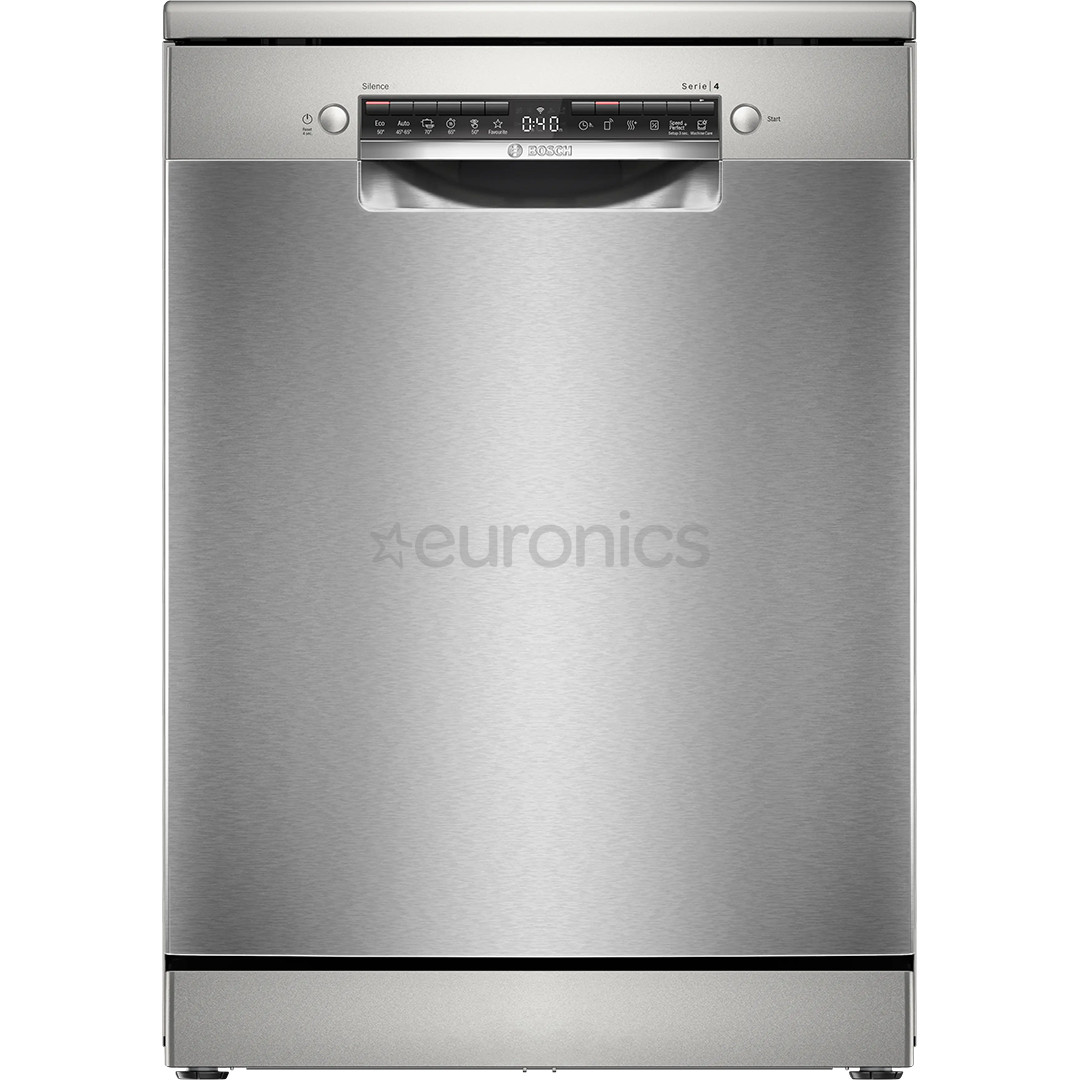 Bosch, Series 4, 14 place settings, stainless steel - Free standing dishwasher