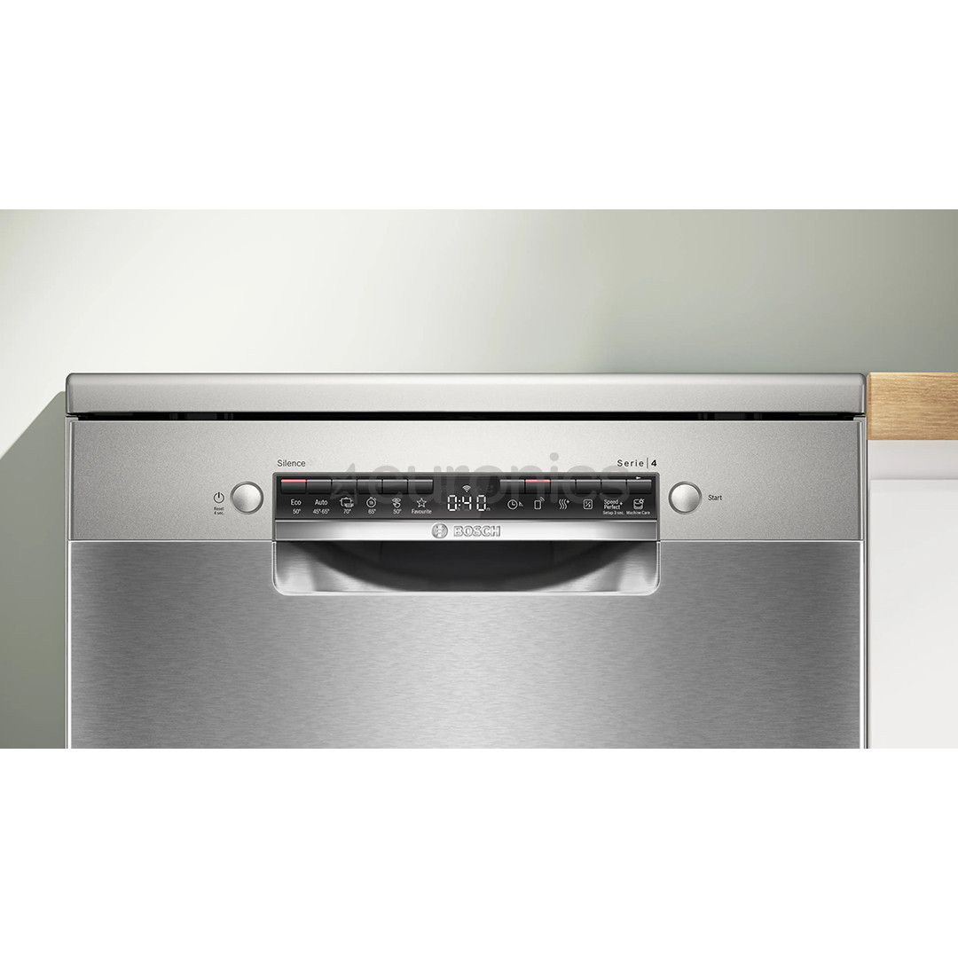 Bosch, Series 4, 14 place settings, stainless steel - Free standing dishwasher