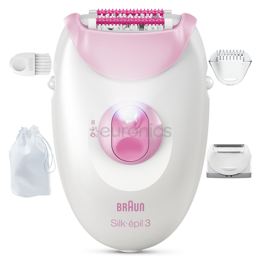 Braun Silk epil 3, white/pink - Epilator