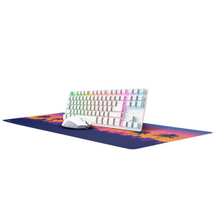 Trust GXT 882 3-in-1 Miami, TKL, US, XXL hiirematt, valge - Juhtmevaba desktop