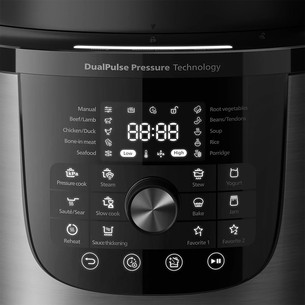Philips 3000 Series Multi Cooker, 1000 Вт, 6 л, черный/темно-серый - Мультиварка