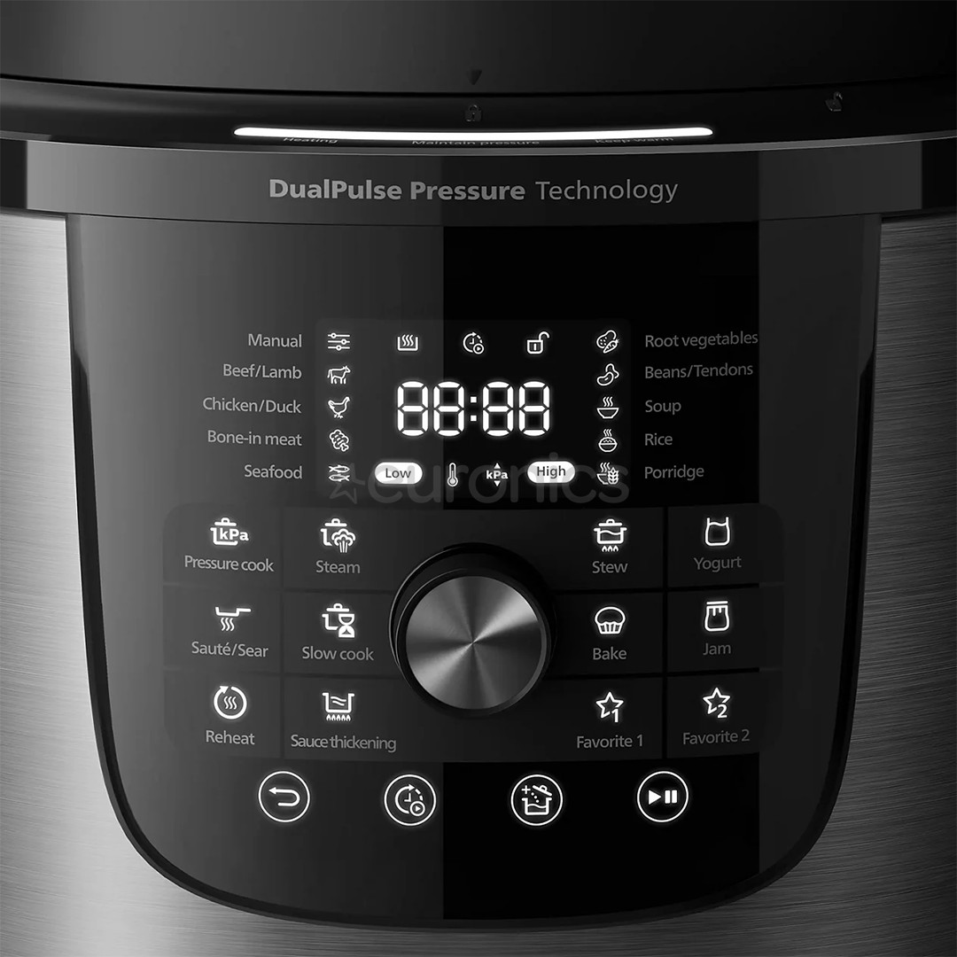 \Philips 3000 Series Multi Cooker, 1300 Вт, 8 л, черный/темно-серый - Мультиварка