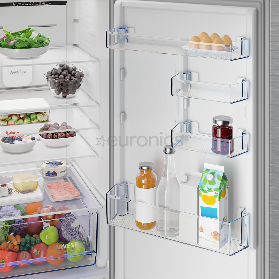 Beko, NoFrost, 370 л, высота 187 см, темная нерж. сталь - Холодильник