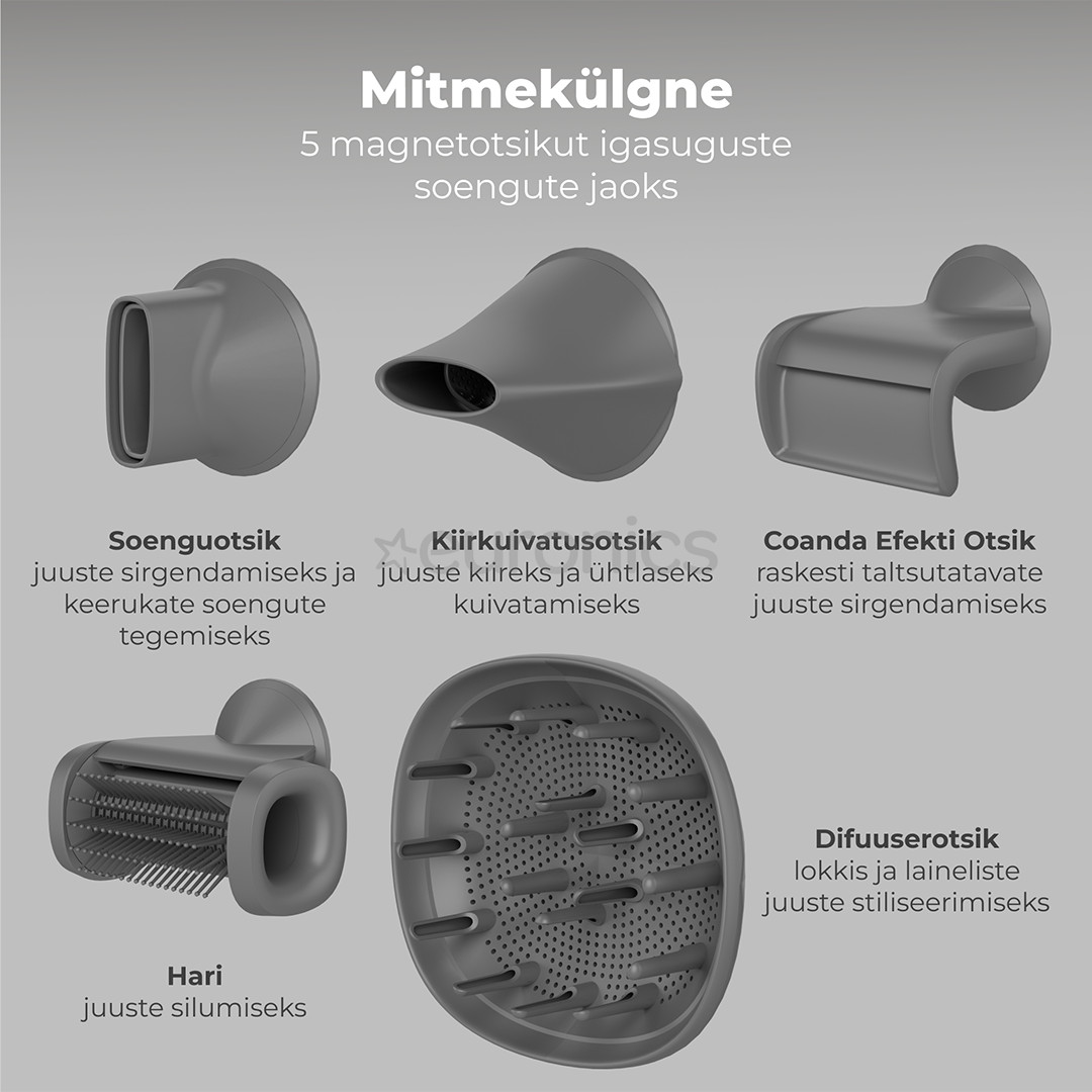 Aeno HD5G AI ProDryer, 1500 W, hall - Föön