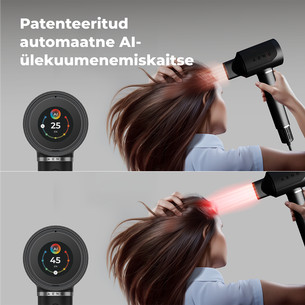 Aeno HD5B AI ProDryer, 1500 W, must - Föön