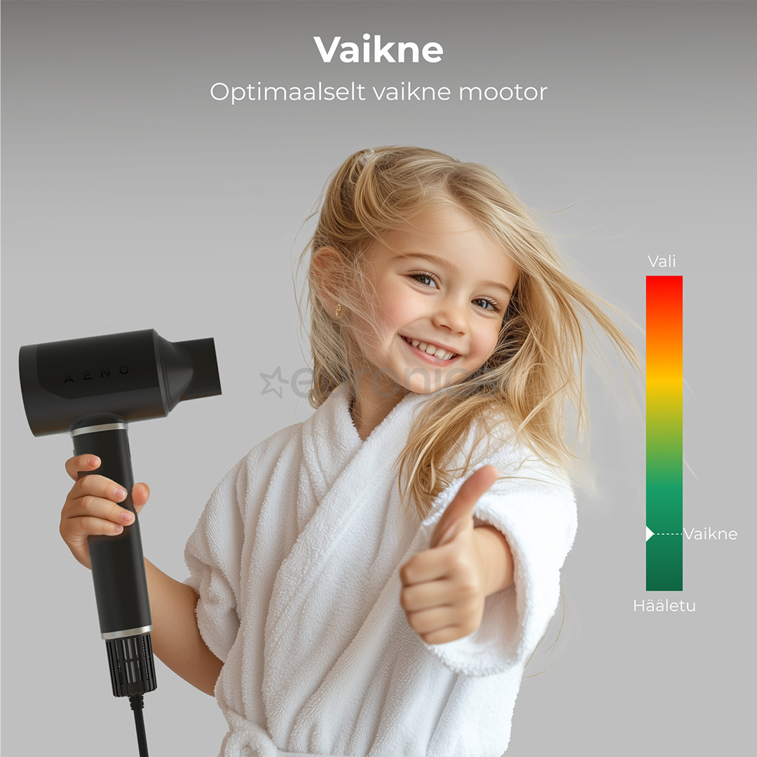 Aeno HD5B AI ProDryer, 1500 W, must - Föön