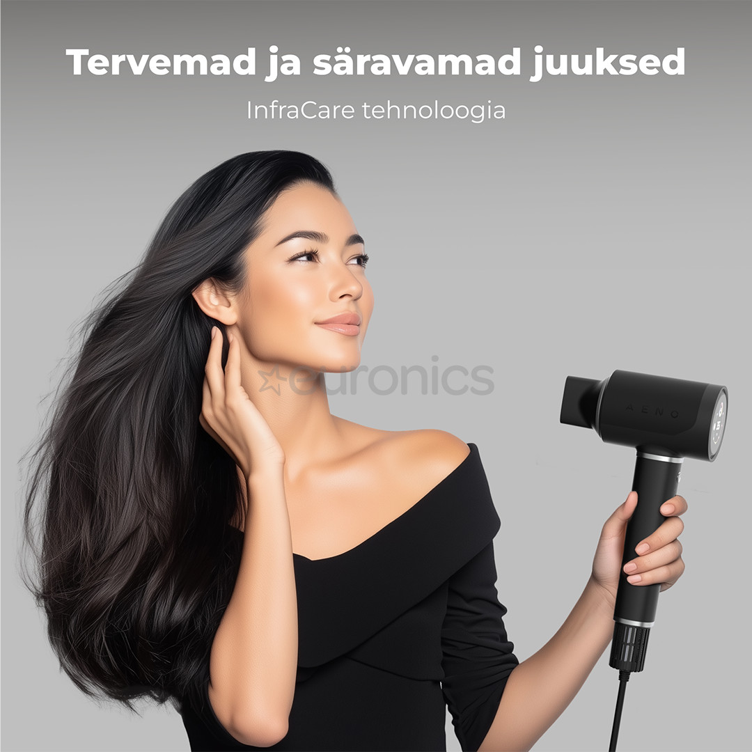 Aeno HD5B AI ProDryer, 1500 W, must - Föön